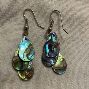 Abalone teardrop dangle earrings